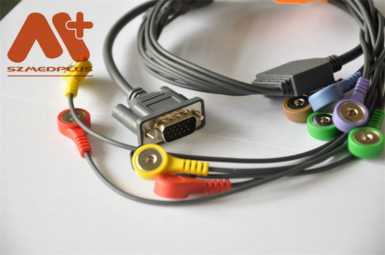 CER Holter Recorder-DMS 300-3A AHA ECG Kabel 10 führen Schnellstecker