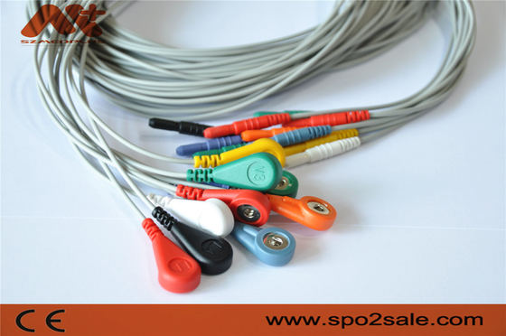 Medizinischer 10 Führung Ecg-Kabel-Lärm 1,5 Leitungsdraht Holter ECG für Holer-Recorder