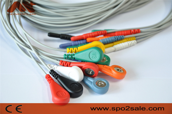 Medizinischer 10 Führung Ecg-Kabel-Lärm 1,5 Leitungsdraht Holter ECG für Holer-Recorder