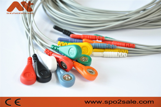 Medizinischer 10 Führung Ecg-Kabel-Lärm 1,5 Leitungsdraht Holter ECG für Holer-Recorder