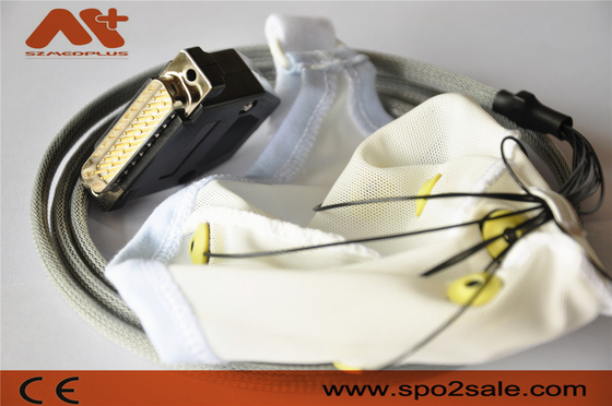 Medizinisches Neurofeedback-EEG Kabel integrierte 10 Führungen EEG Hut für Ohr-Clip Tin Electrode