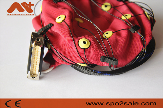Neurofeedback-EEG Kabel-rote integrierte 20 Führungen EEG Kappe für EEG Maschine