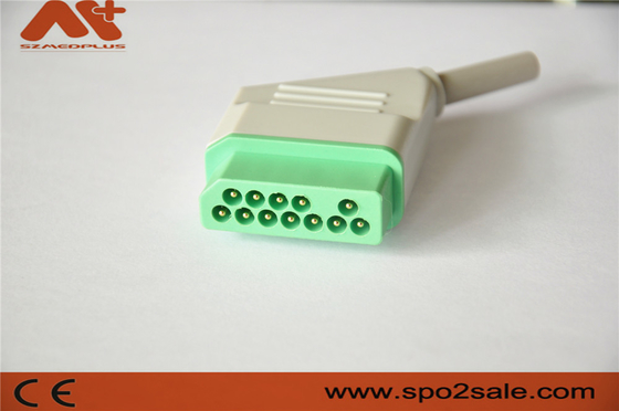 EKG-Anschluss für Nihon Kohden Patientenmonitor, Grün, Nylonadapter, 12 Stift