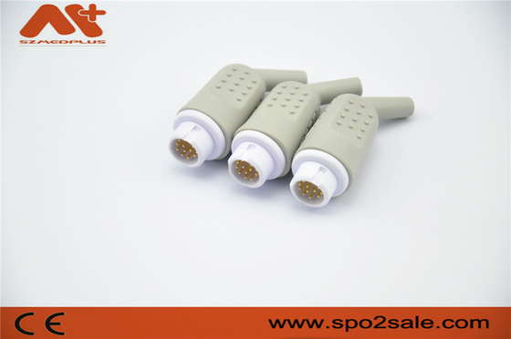 12-Pin-EKG-Anschluss für Mindray/Newtech/HP-Patientenmonitor, Nylonadapter, vergoldete Messingspins
