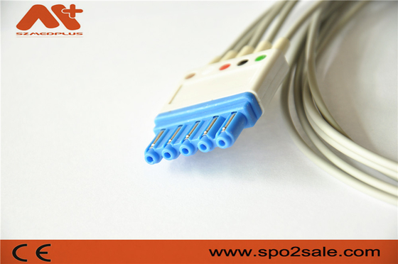 5 Führung AHA reißen geduldiges Kabel M1644A Philips Compatible ECG
