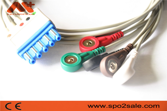 5 Führung AHA reißen geduldiges Kabel M1644A Philips Compatible ECG