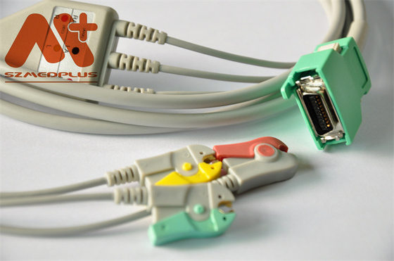 Direkt-schließen das kompatible 3 Führungs-Clip Nihon Kohden ECG-Kabel für OPV -1500 an