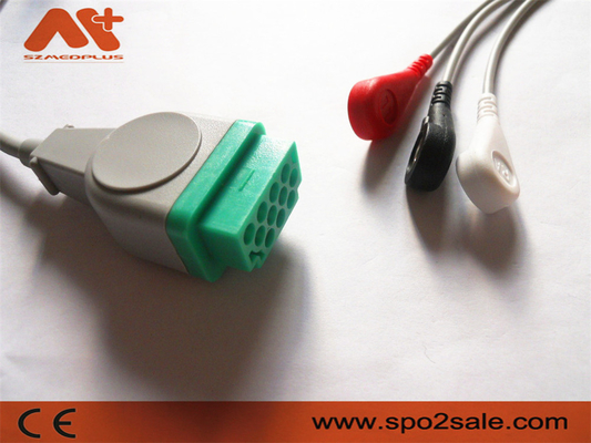 GE-Gesundheitswesen > Führungs-Verschluss Marquette Compatibles 3 Direkt-schließen ECG-Kabel - 2001292-001 an