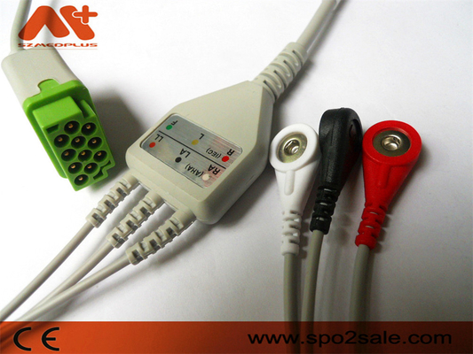 GE-Gesundheitswesen > Führungs-Verschluss Marquette Compatibles 3 Direkt-schließen ECG-Kabel - 2001292-001 an