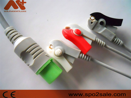 Direkt-schließen das kompatible 3 Führungs-Clip Fukudas Denshi ECG-Kabel für Dynascope DS-5100, DS-5100E, DS-5300W, DS-5400, DS-7001 an