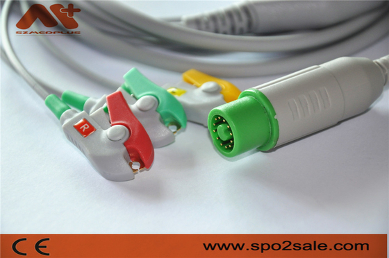 Direkt-schließen das kompatible 3 Führungs-Clip Fukudas Denshi ECG-Kabel für Dynascope DS-5100, DS-5100E, DS-5300W, DS-5400, DS-7001 an