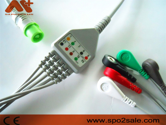 Direkt-schließen der kompatible 5 Führungs-Verschluss Fukudas Denshi ECG-Kabel für Dynascope DS-5100, DS-5100E, DS-5300W, DS-5400, DS-7001 an