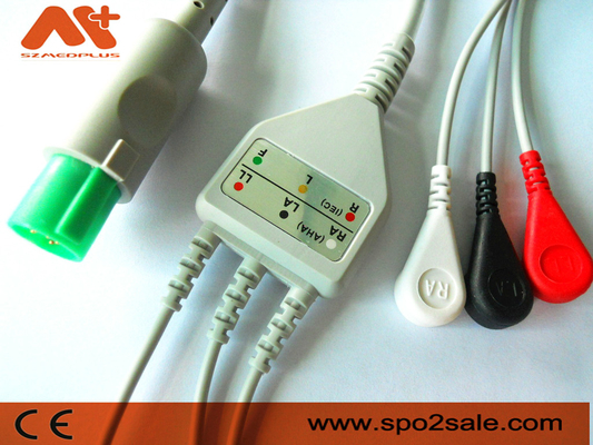 Direkt-schließen der kompatible 3 Führungs-Verschluss Hellige ECG-Kabel - 303-442-99 an