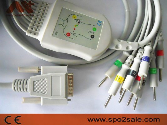 2.2+1.2M 10 führen EKG Kabel für Elektrokardiographen Cardioline ECG 100
