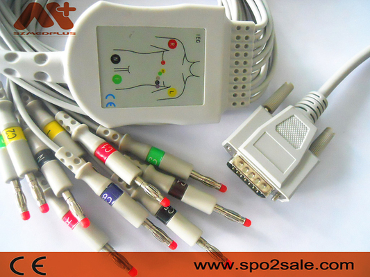2.2+1.2M 10 führen EKG Kabel für Elektrokardiographen Cardioline ECG 100